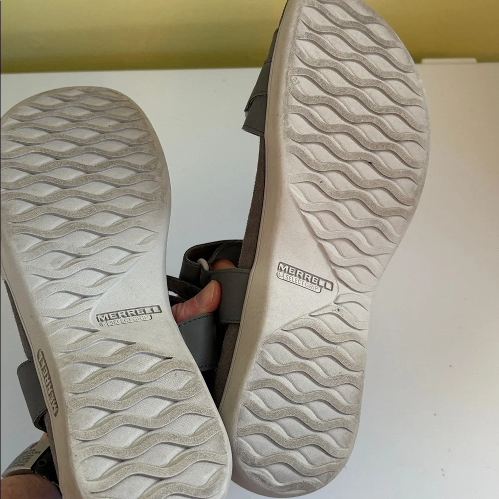 Merrell Charcoal Leather  Velcro Ankle strap sandal Size 10